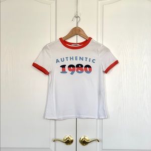 “Authentic 1980” White T-Shirt